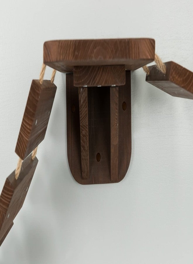 تريكسي جسر تريكسي الجداري للقطط - أرفف جدارية موفرة للمساحة للقطط للتسلق والقفز واللعب العمودي - أثاث مرتفع للقطط بثلاث منصات - بني إسبريسو، 59.1 × 11.8 × 5.5 بوصة - Image 5